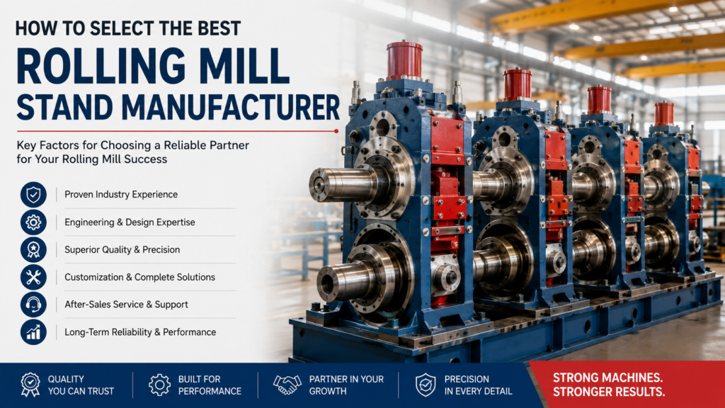 Precision engineered rolling mill stand manufactured for aluminium and copper wire rod production