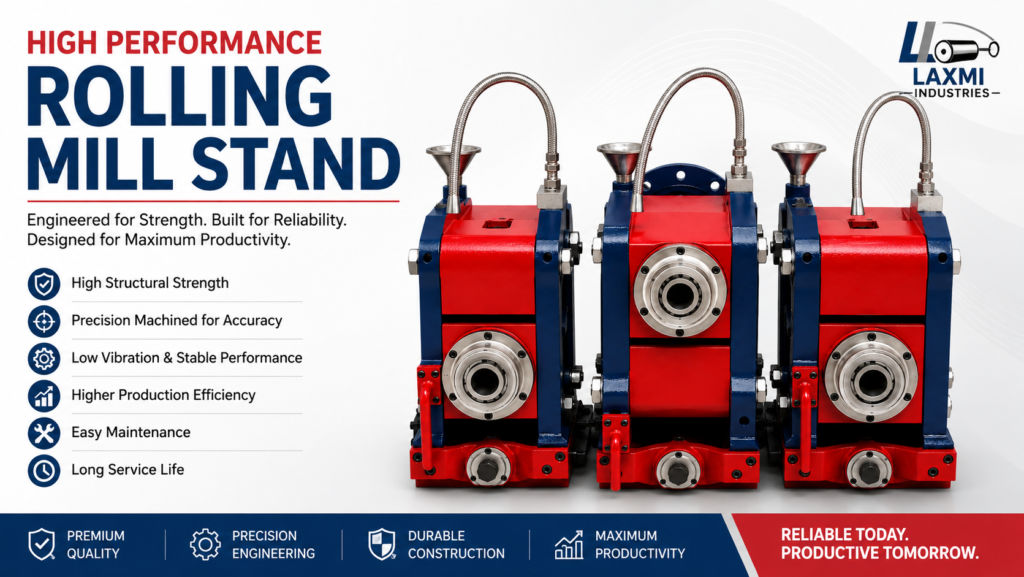 Heavy-duty rolling mill stand for aluminium and copper wire rod manufacturing