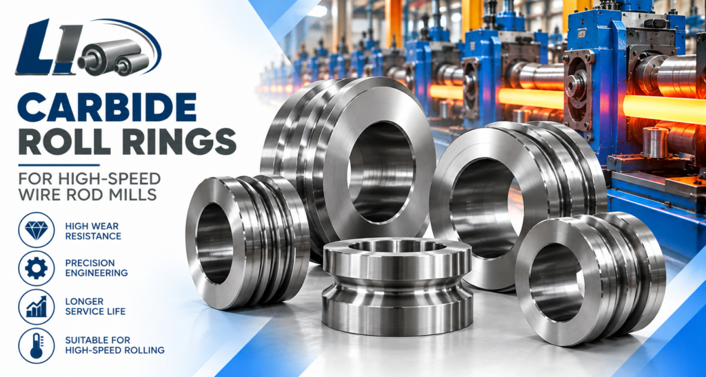Carbide roll rings for high-speed wire rod mills